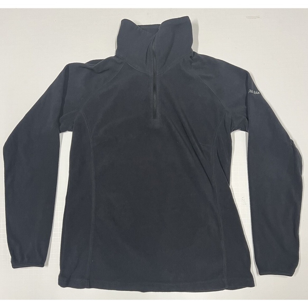 Columbia 1/4 zip pullover medium womens black fleece long sleeve sweater  jacket
